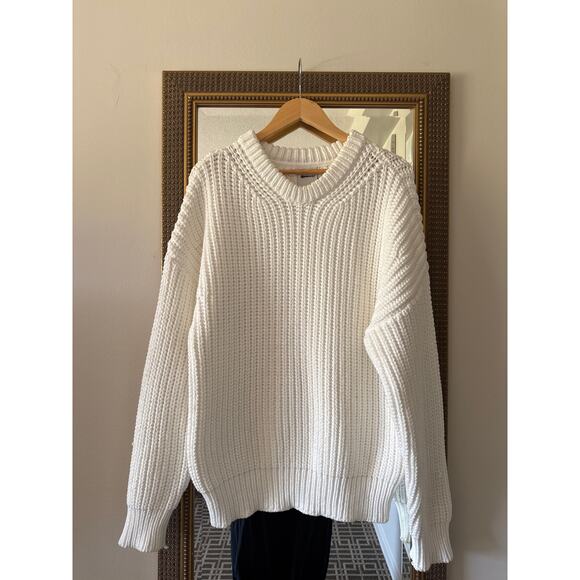 Women’s Varley Gracie Chunky Knit Textired Sweater Fisherman size M Quiet Luxury - Picture 4 of 8